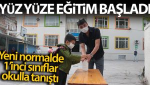 Okulun ilk gününde minik öğrenciler renkli görüntüler oluşturdu