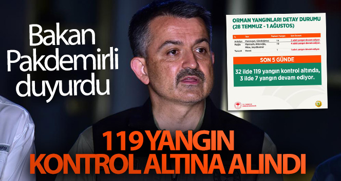 Tarım ve Orman Bakanı Bekir Pakdemirli yangınlarla ilgili son verileri açıkladı!