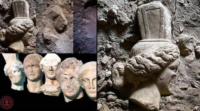 Datça'da 2 bin yıllık mermer heykel başları bulundu