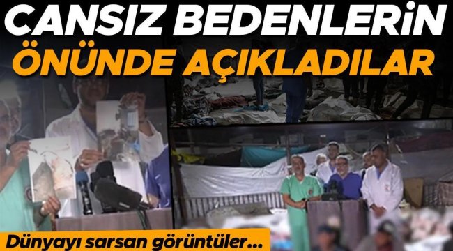 Dünya basını İsrail'in hastane saldırısını böyle gördü! Yürek yakan görüntü: Cansız bedenlerin önünde basın açıklaması