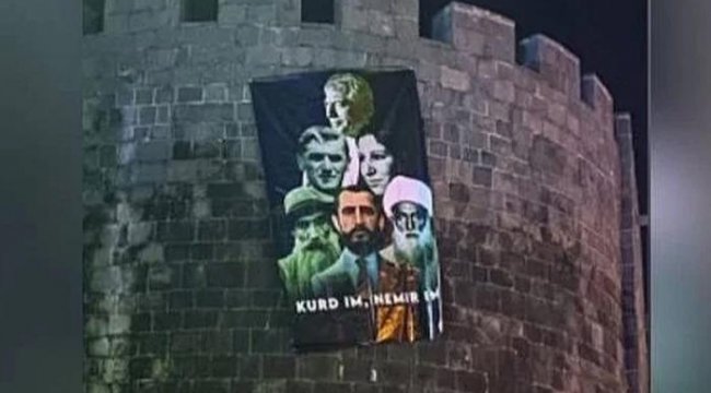 Tartışma yaratan görüntü! Bu kez de Diyarbakır surlarına Şeyh Said posteri astılar…